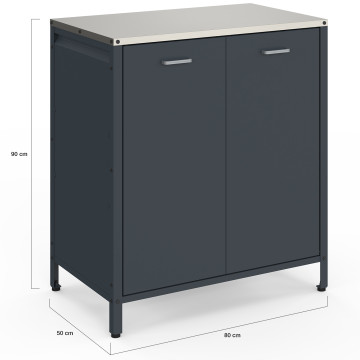 Meuble de cuisine extérieure Alméria 2 portes gris