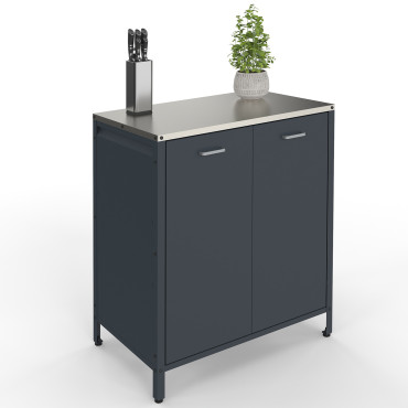 Meuble de cuisine extérieure Alméria 2 portes gris