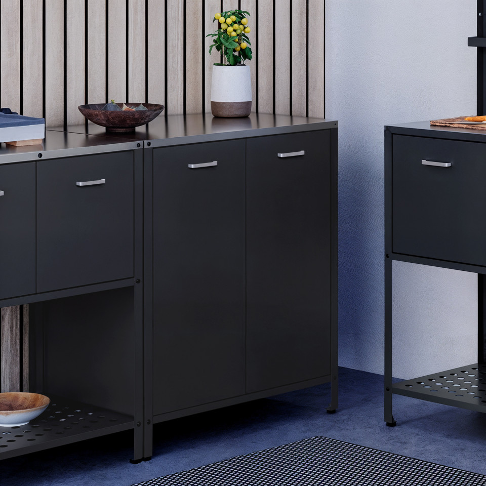 Meuble de cuisine extérieure Alméria 2 portes gris