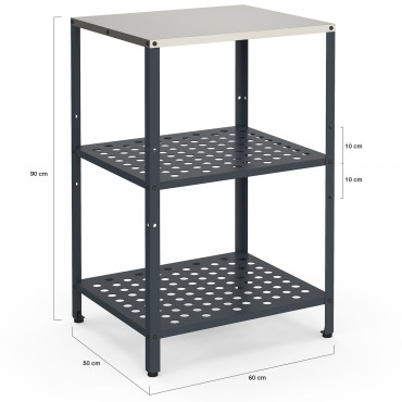 Meuble de cuisine extérieure Alméria 2 étagères gris
