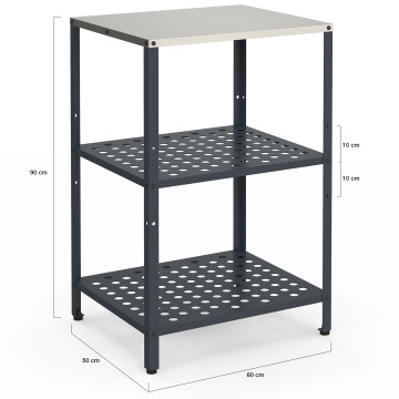 Meuble de cuisine extérieure Alméria 2 étagères gris