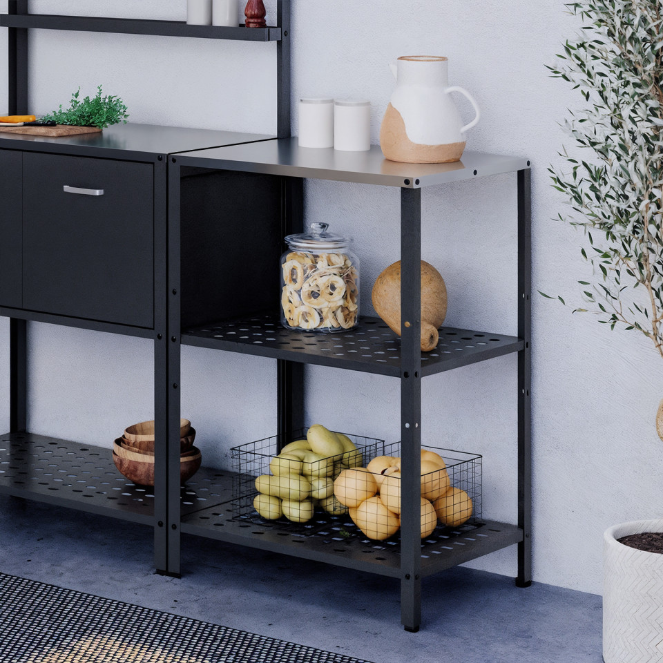 Meuble de cuisine extérieure Alméria 2 étagères gris