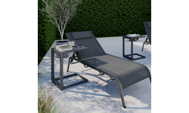 Tables d'appoint de jardin Selva grises - lot de 2