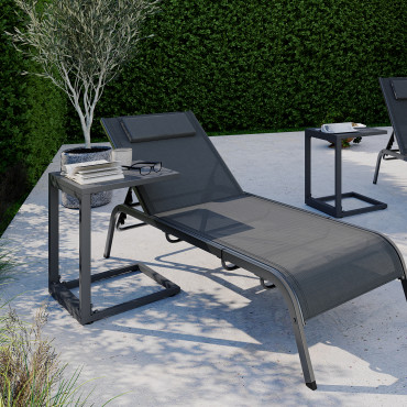 Tables d'appoint de jardin Selva grises - lot de 2