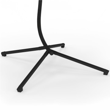 Fauteuil suspendu effet rotin et coussin écru