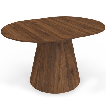 Table à manger ronde extensible Elvis effet noyer Ø110-150cm