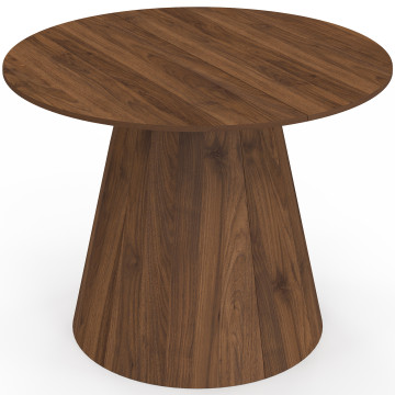 Table à manger ronde extensible Elvis effet noyer Ø110-150cm