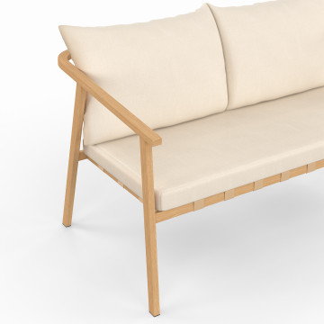 Salon de jardin Paros 4 places bois et beige