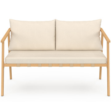 Salon de jardin Paros 4 places bois et beige