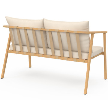 Salon de jardin Paros 4 places bois et beige