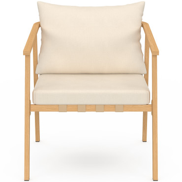 Salon de jardin Paros 4 places bois et beige