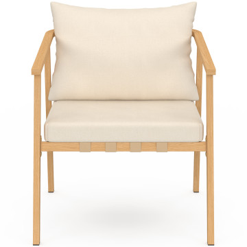 Salon de jardin Paros 4 places bois et beige