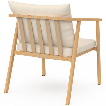 Salon de jardin Paros 4 places bois et beige