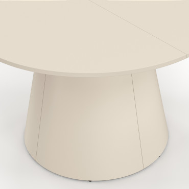 Table à manger ronde Aléna Ø120cm métal beige