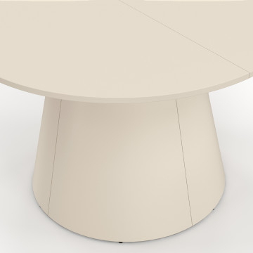 Table à manger ronde Aléna Ø120cm métal beige