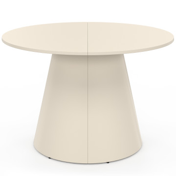 Table à manger ronde Aléna Ø120cm métal beige