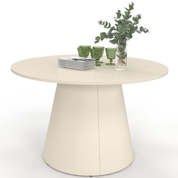 Table à manger ronde Aléna Ø120cm métal beige