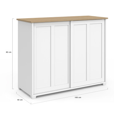 Buffet Jamy 2 portes blanc 100cm