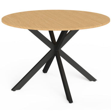 Table de jardin Milazzo ronde 120cm effet bois