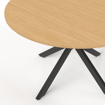 Table de jardin Milazzo ronde 120cm effet bois