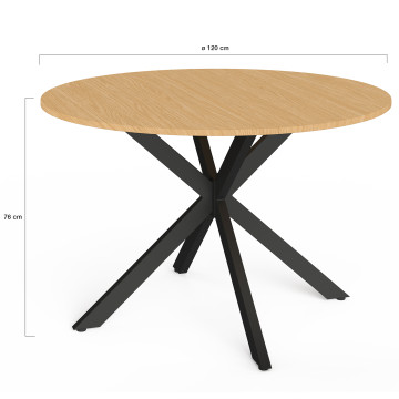 Table de jardin Milazzo ronde 120cm effet bois