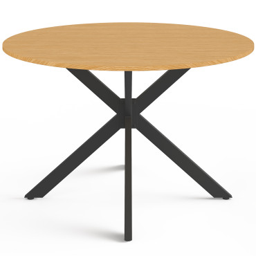 Table de jardin Milazzo ronde 120cm effet bois