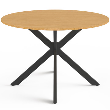 Table de jardin Milazzo ronde 120cm effet bois