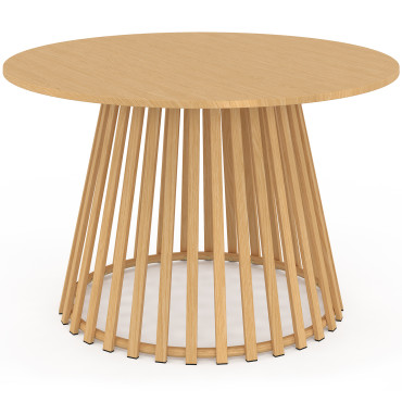 Ensemble repas Hortensia 6 places métal effet bois