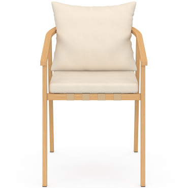 Ensemble repas Hortensia 6 places métal effet bois