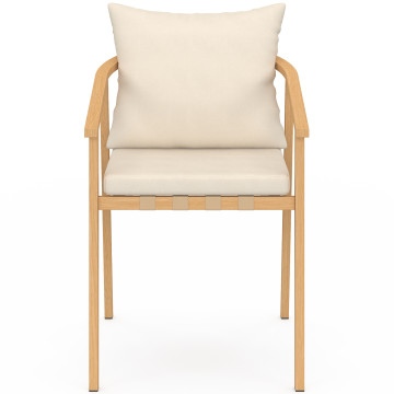 Ensemble repas Hortensia 6 places métal effet bois