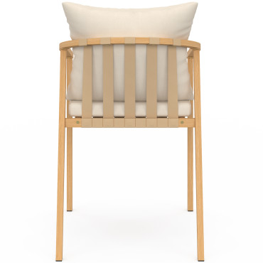 Ensemble repas Hortensia 6 places métal effet bois