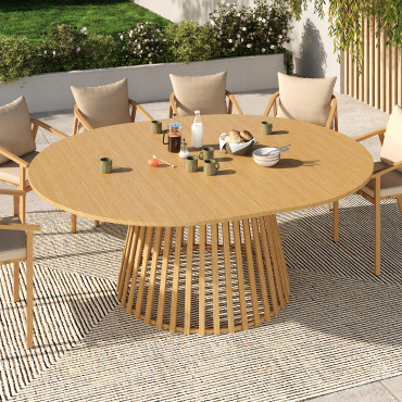 Table de jardin ronde extensible Hortensia Ø160-200cm