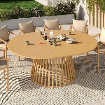 Table de jardin ronde extensible Hortensia Ø160-200cm