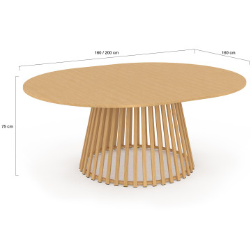 Table de jardin ronde extensible Hortensia Ø160-200cm