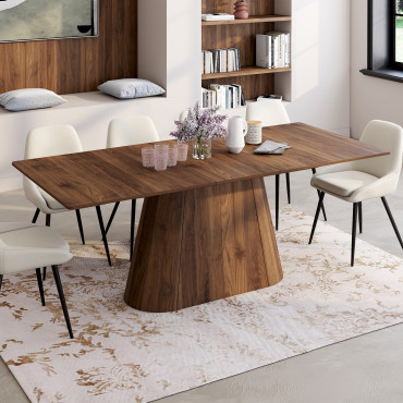 Table à manger extensible Rosita 160-200cm effet noyer