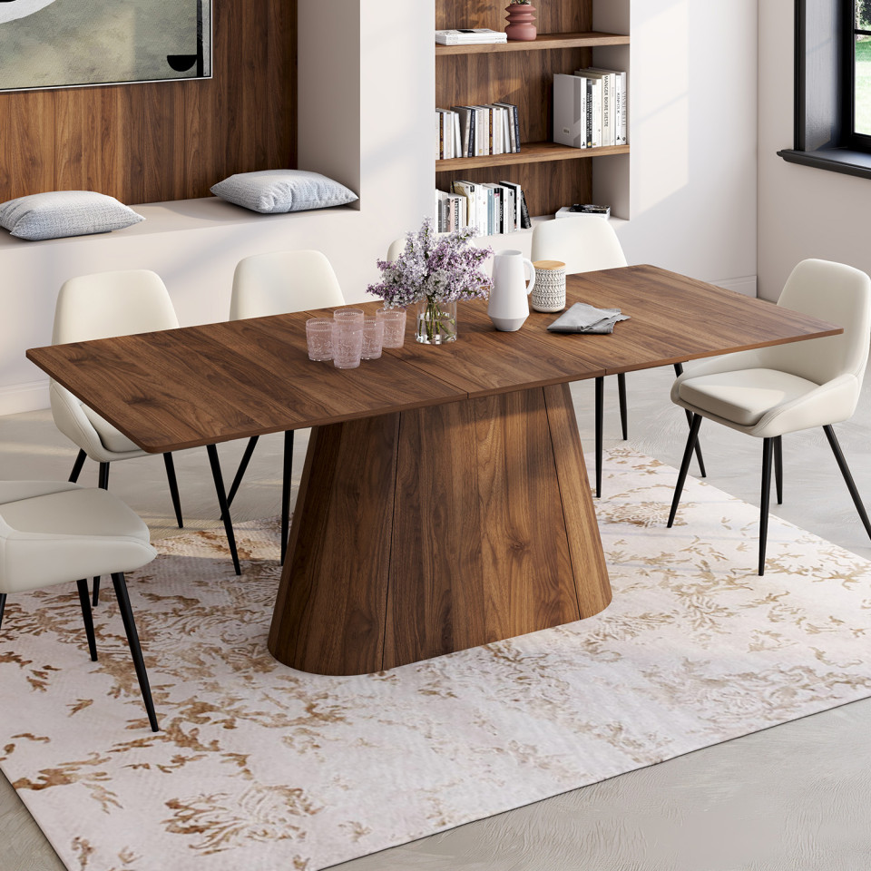 Table à manger extensible Rosita 160-200cm effet noyer