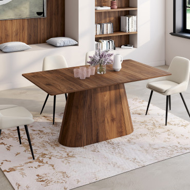 Table à manger extensible Rosita 160-200cm effet noyer