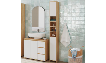 Colonne salle de bain Tom 2 portes 4 niches
