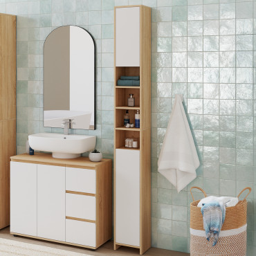 Colonne salle de bain Tom 2 portes 4 niches