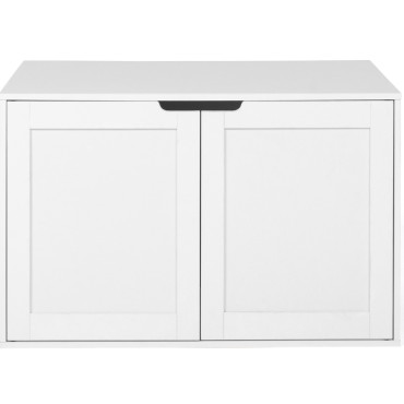 Maison de toilette pour chat blanche litière intégrée