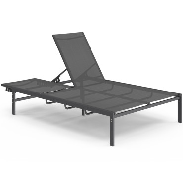 Bain de soleil double 182cm avec coussin gris