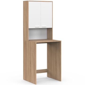 Meuble dessus machine à laver Will blanc et bois