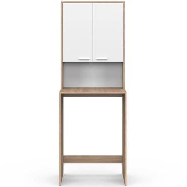 Meuble dessus machine à laver Will blanc et bois