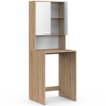 Meuble dessus machine à laver Will blanc et bois