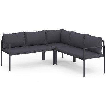 Salon de jardin Tropéa 8 places gris 2 en 1