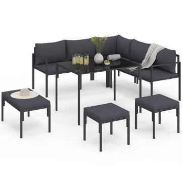 Salon de jardin Tropéa 8 places gris 2 en 1