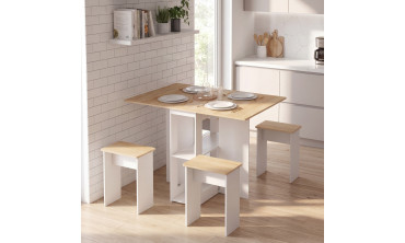 Ensemble repas Andy table pliante et 4 tabourets