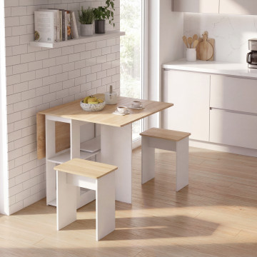 Ensemble repas Andy table pliante et 4 tabourets