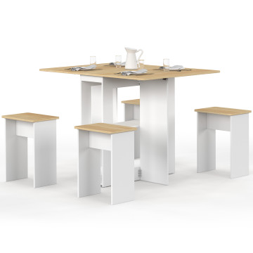 Ensemble repas Andy table pliante et 4 tabourets
