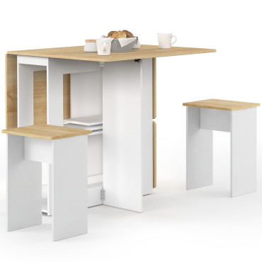 Ensemble repas Andy table pliante et 4 tabourets